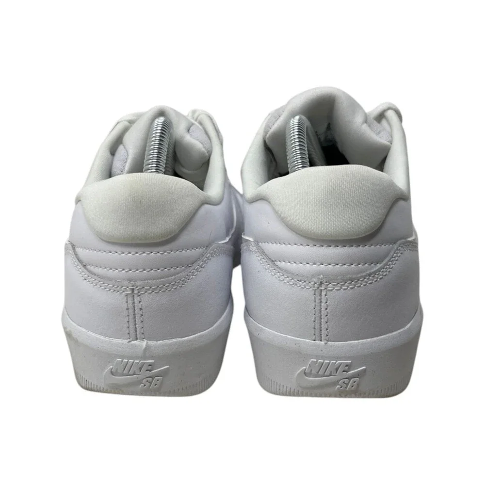 Nike Sneaker Men's Size 10 SB Force 58 Premium Triple White DH7505-100 Leather